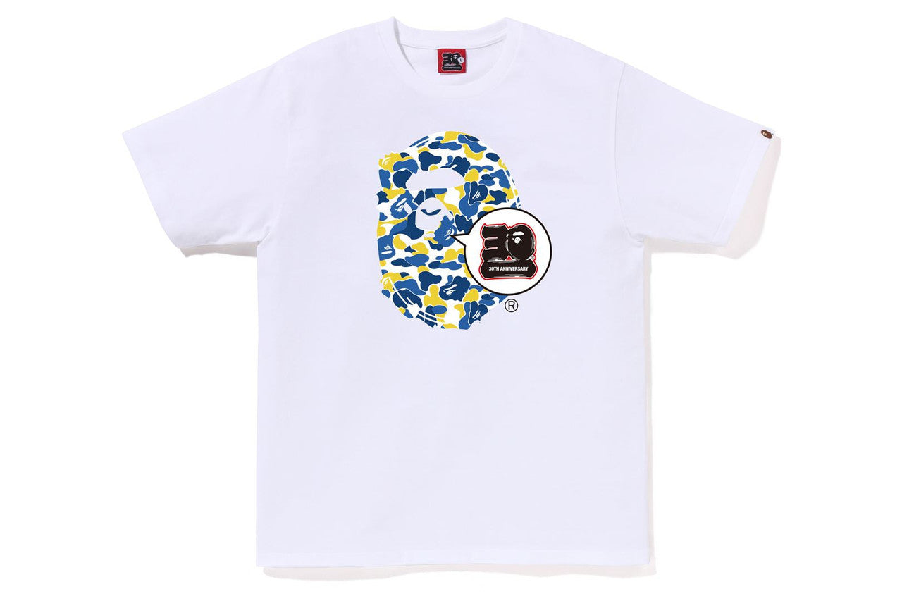 Bape 30th Big Head Yellow White Tee