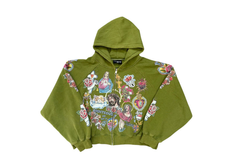 Righteous Risen King Zip Up Moss