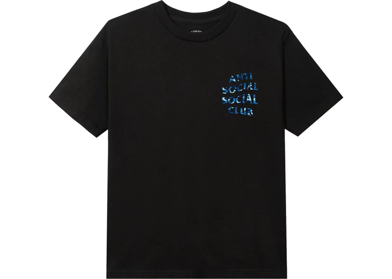 Anti Social Social Club T-Shirt Black Blue Cancelled Again