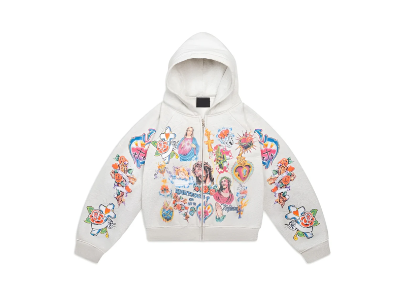 Righteous Risen King Zip Up Hoodie Grey