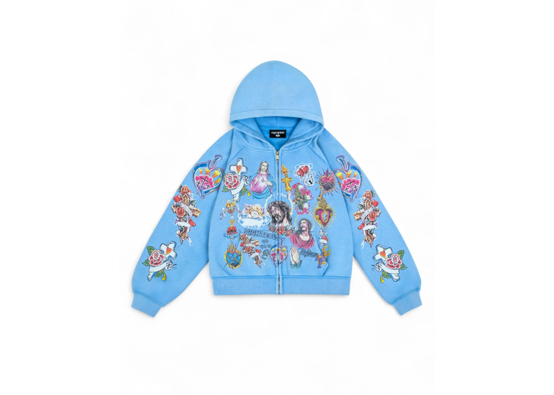 Righteous Risen King Zip Up Blue