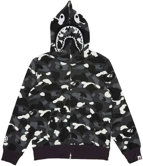 Bape Black White Shark Zip Up