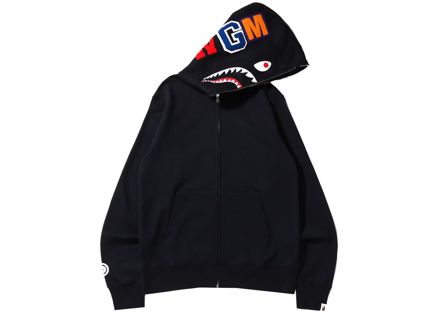 Bape Shark Zip Up Plain Black