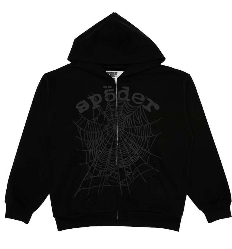 Sp5der Triple Black Web Zip Up