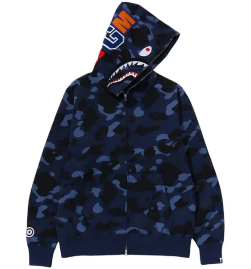 Bape Navy Shark Zip Up