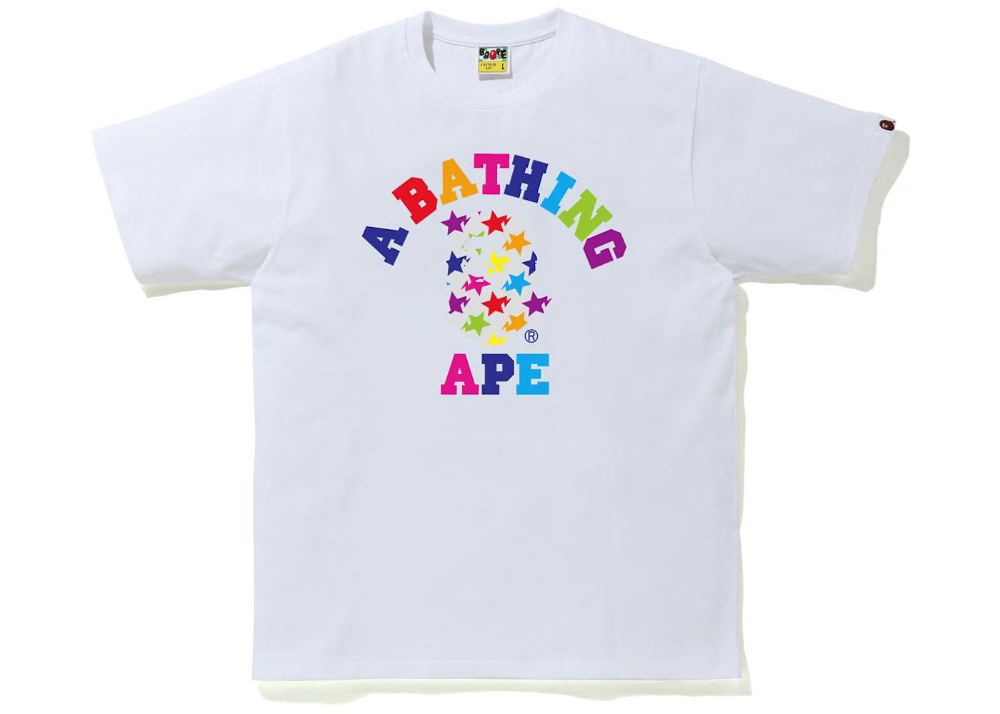 Bape ABA Rainbow Stars White Tee