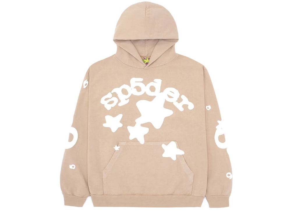 Sp5der Tan Stars Hoodie