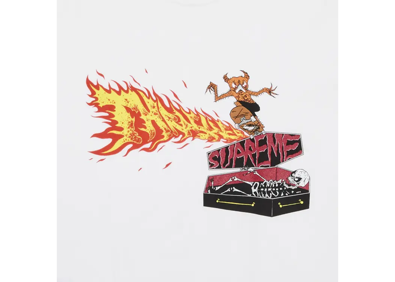 Supreme Thrasher Back Tail Tee White