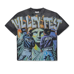 VALE Lady Liberty Rhinestone Short Sleeve Tee