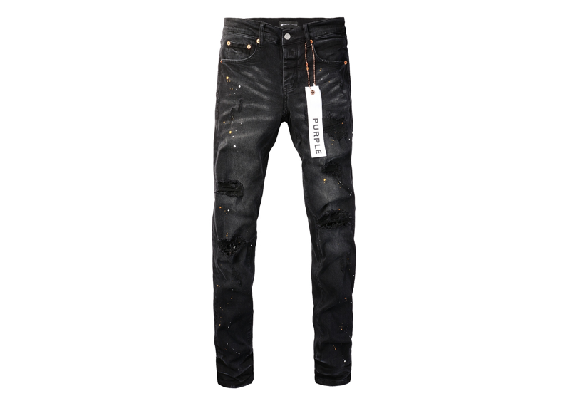 Purple Brand Jean Light Paint Splatter BLCK