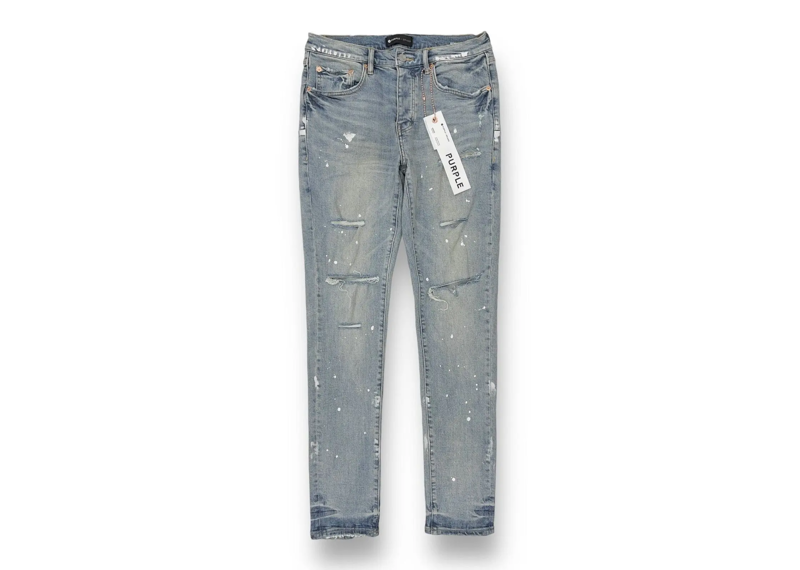 Purple Brand Jean Blue Acid Splatter