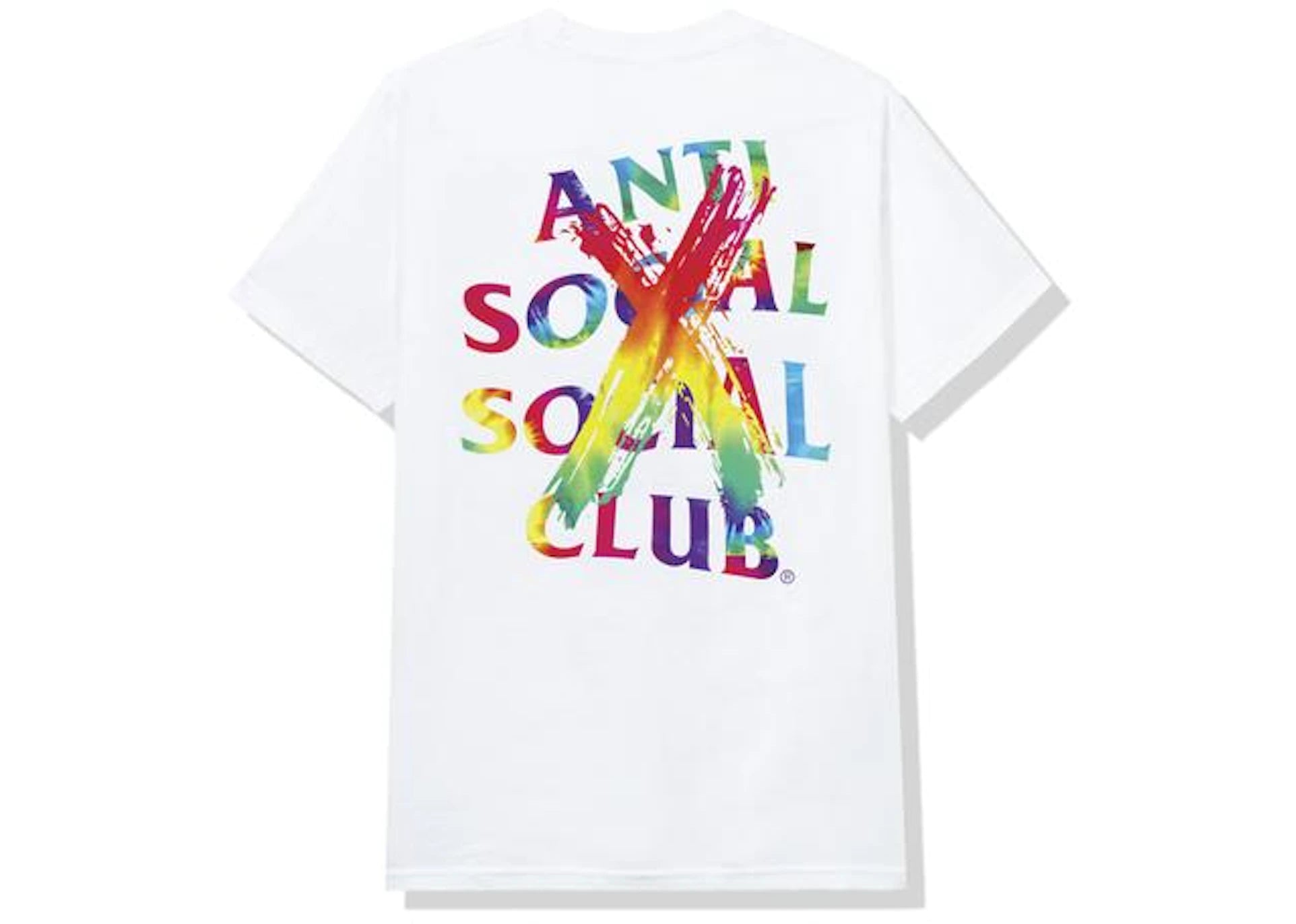Anti Social Social Club Cancelled Rainbow Tee White