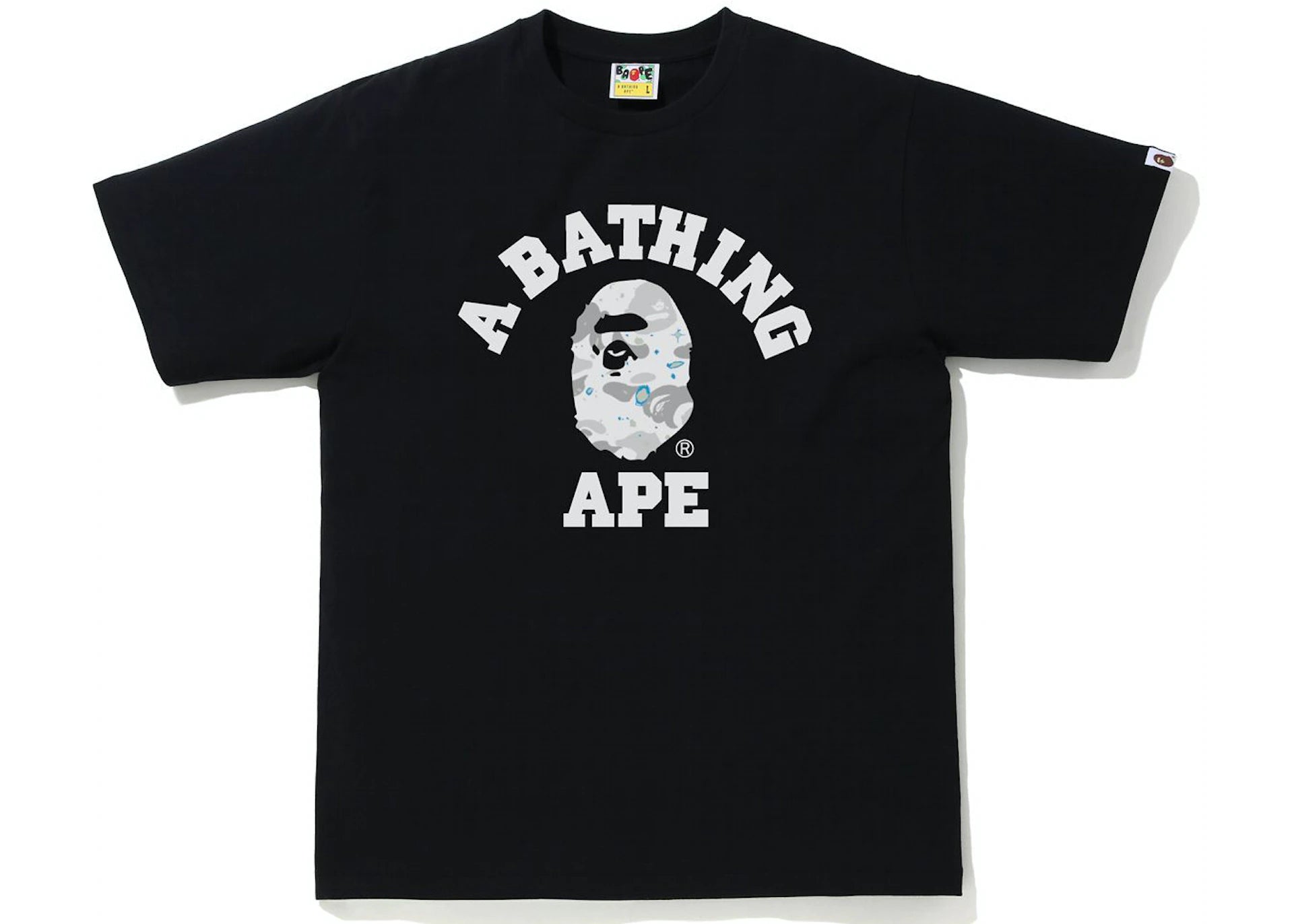 BAPE Space Camo Print College Tee Black