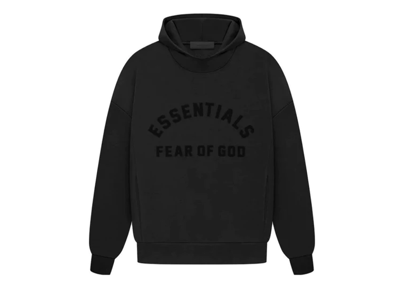 Fear of God Essentials Jet Black SS23 Hoodie